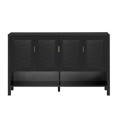 Buffet de rangement avec 4 portes, buffet avec tablettes réglables, armoire d'appoint pour le salon, la salle à manger, le bureau