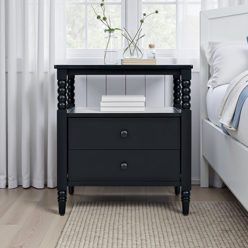 Godfree Two Drawer Nightstand (Set Of 2), Black