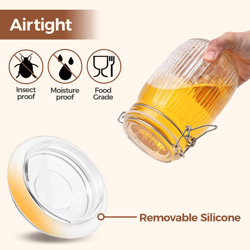 Glass Jar - Set of 3, 1000ml