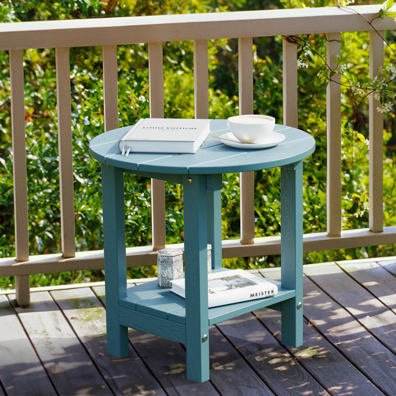 Table d'appoint ronde 18 po Adirondack, Bleu
