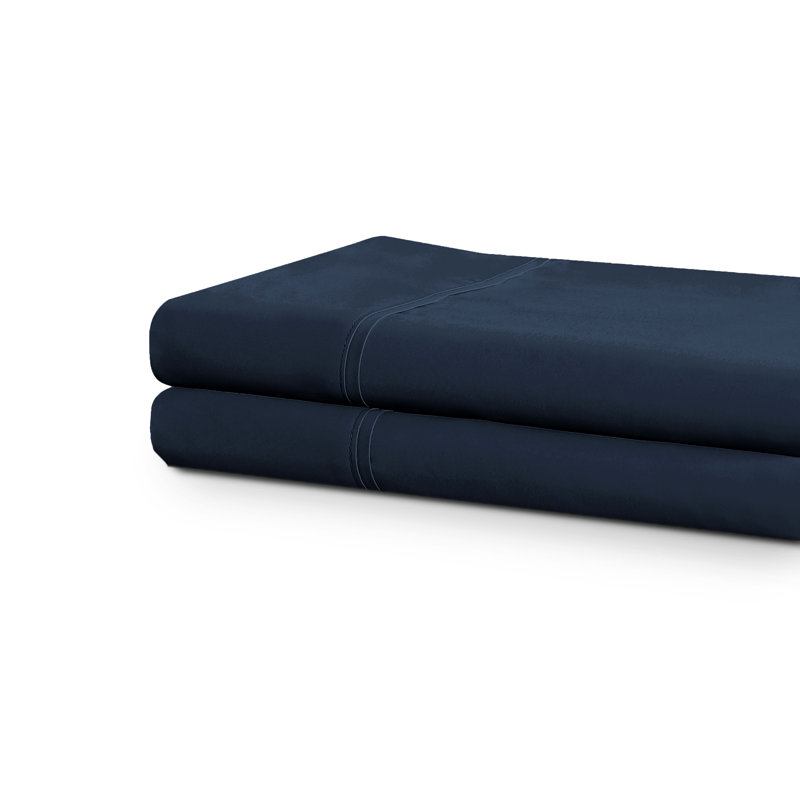 Taie d'oreiller en microfibre Wayfair Basics® 1800 Series, Standard, Bleu marine