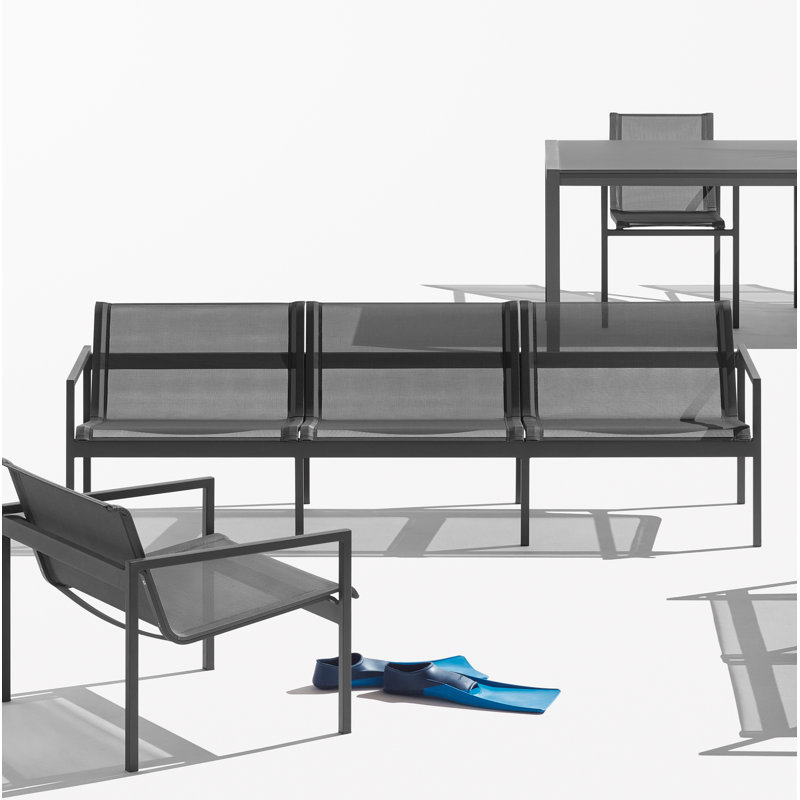 Skiff Outdoor 3 Seat Sofa, Carbon