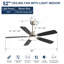 Modern 52 Inch Led Ceiling Fan With 110V 6 Speed Wind 5 Blades Remote Control Reversible DC Motor With Light-932124621-932124623