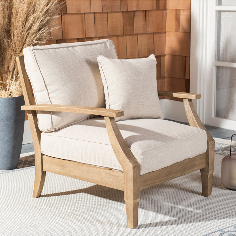 Samya Patio Chair with Cushions, Beige, Natural