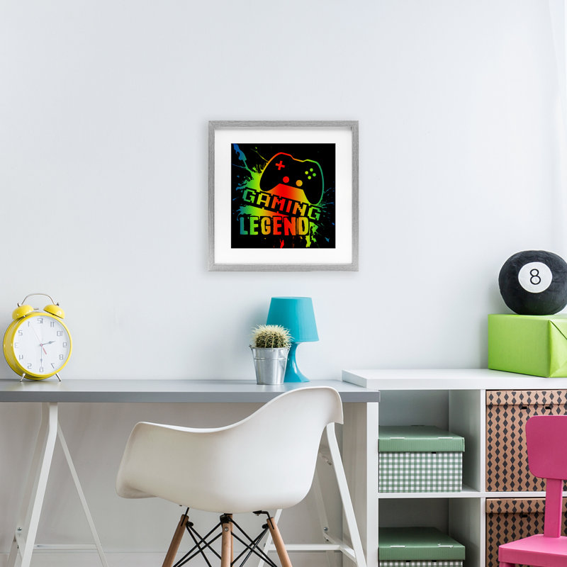 Gradient Gaming Legend, reproduction encadrée sous verre, conception de Marcus Prime, Cadre de ferme gris, H 16 po x l 16 po