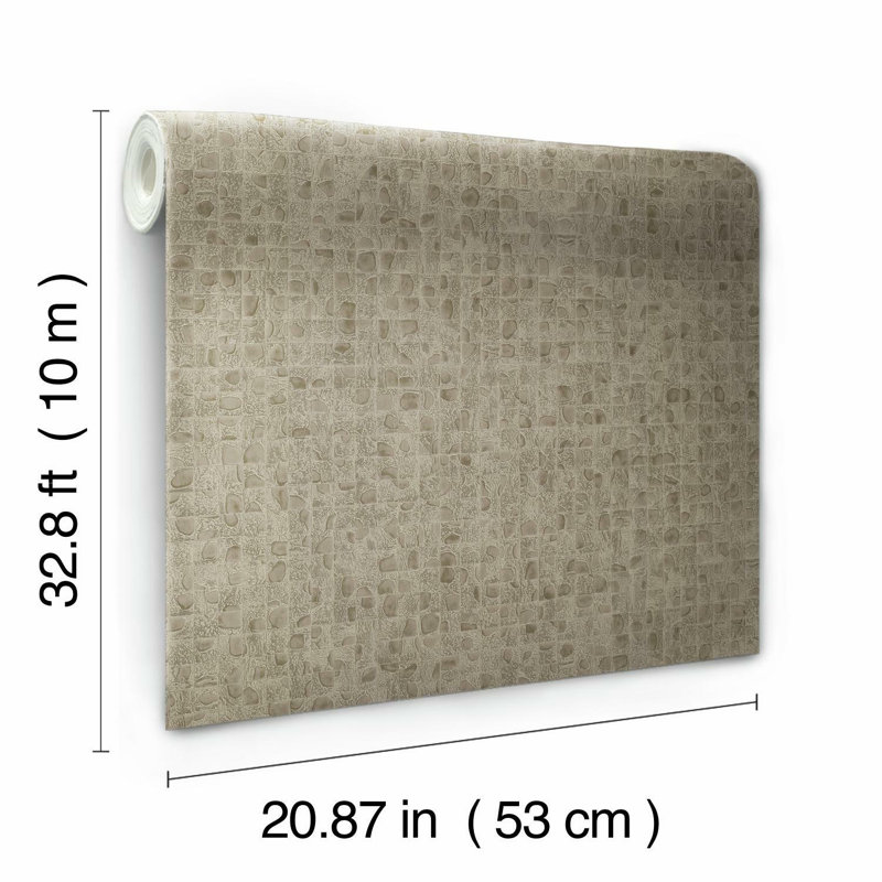 Rouleau de papier peint lisse L 32,8 pi x l 20,87 po, Beige