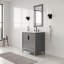 Meuble-lavabo de comptoir en marbre blanc Carrara Elizabeth avec robinet et miroir Elizabeth-1248843028-1248843027