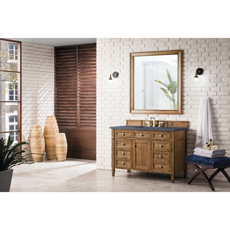Brittany 48'' W Single Vanity, Saddle Brown, Charcoal Soapstone, 8" Widespread
