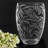 12" Frosted Leaf Pattern Oval Crystal Table Vase