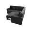Canapé d'angle convertible 3 pièces en velours côtelé noir, 142 cm (56 po), avec rangement et port USB.-806430402-806430403-806430430