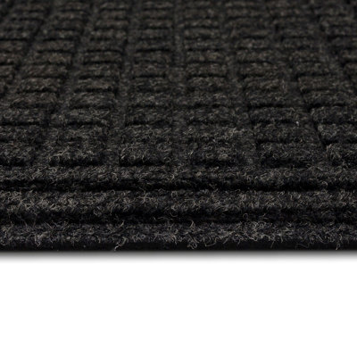 Tapis de porte d'extérieur en caoutchouc recyclé Cairo Grid Impressions