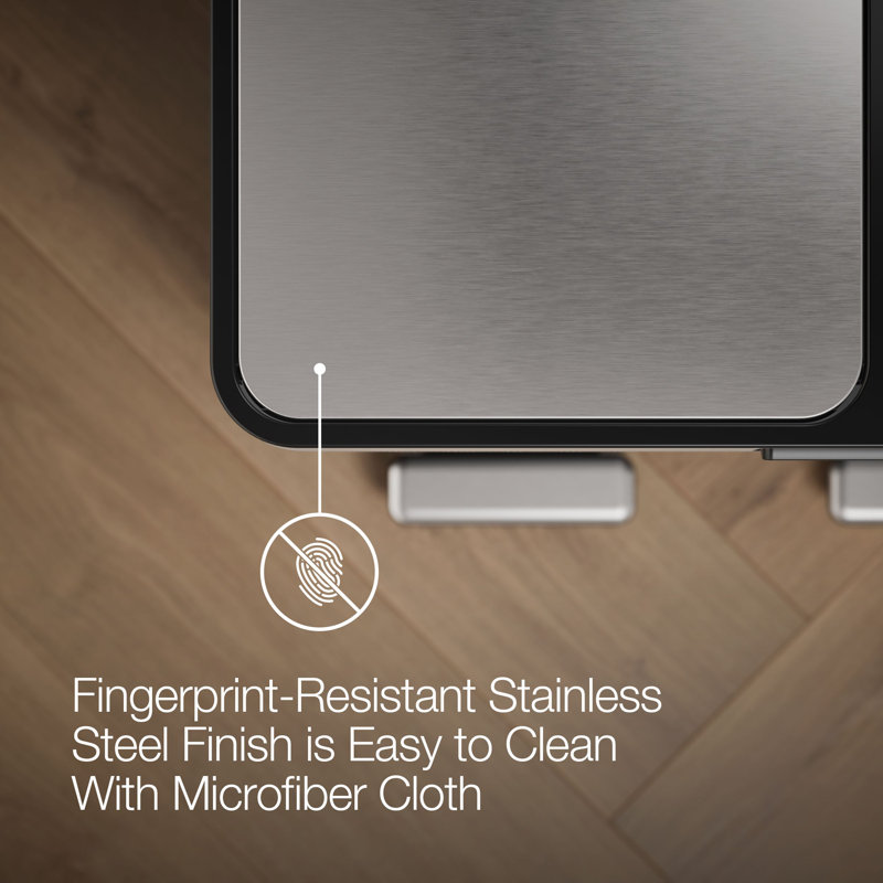 82-Liter Stainless Steel Dual-Bin Step Trash Can, Brown