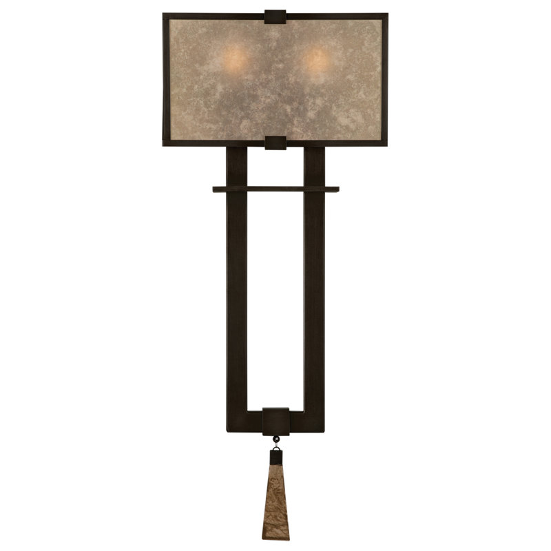 Singapore Moderne Flush Mounted Sconce, Brown Patinated Bronze