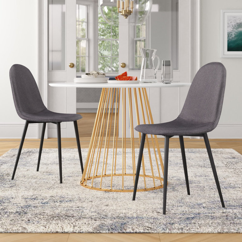 Elzada 18.5'' H Upholstered Side Chair, Black, Charcoal Polyester Blend 