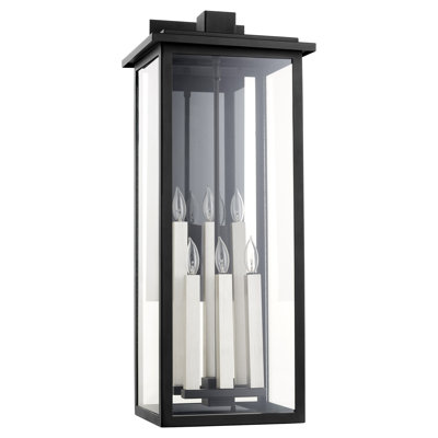 Lanterne murale d'extérieur noire à 6 ampoules H 30 po Breac