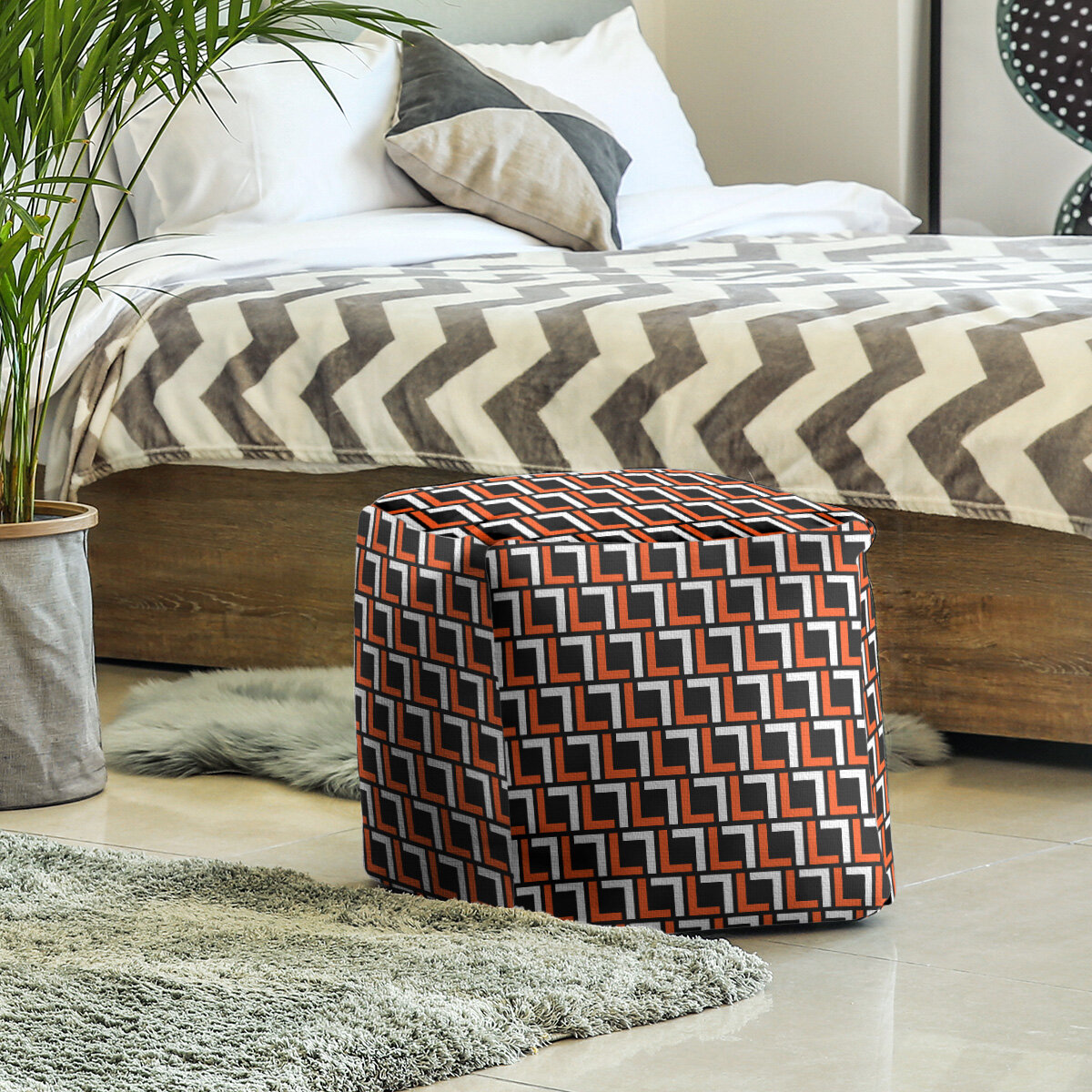 Lorell Upholstered Ottoman