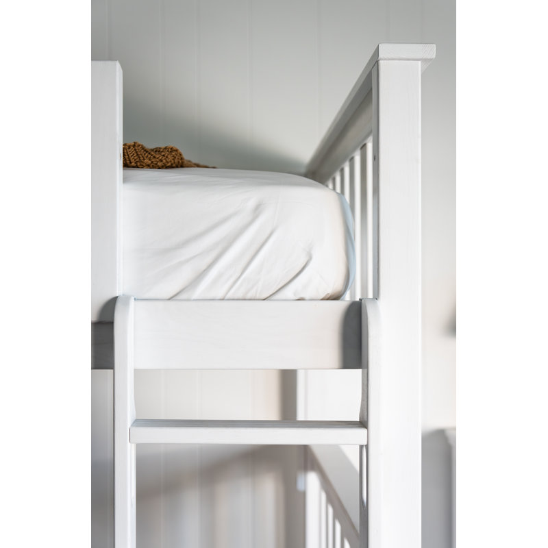 Savona FSC®-Certified Oak Kids Bed/Bunk Bed, Twin/Twin Kids Bunk Bed, Washed White
