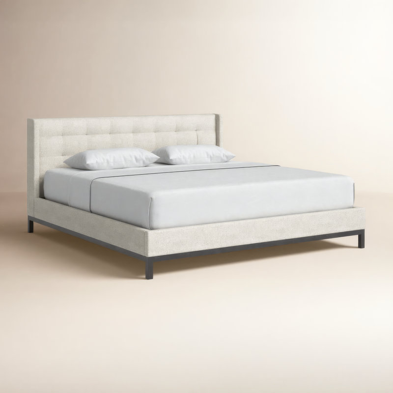 Upholstered Wingback Bed, Plushtone, King