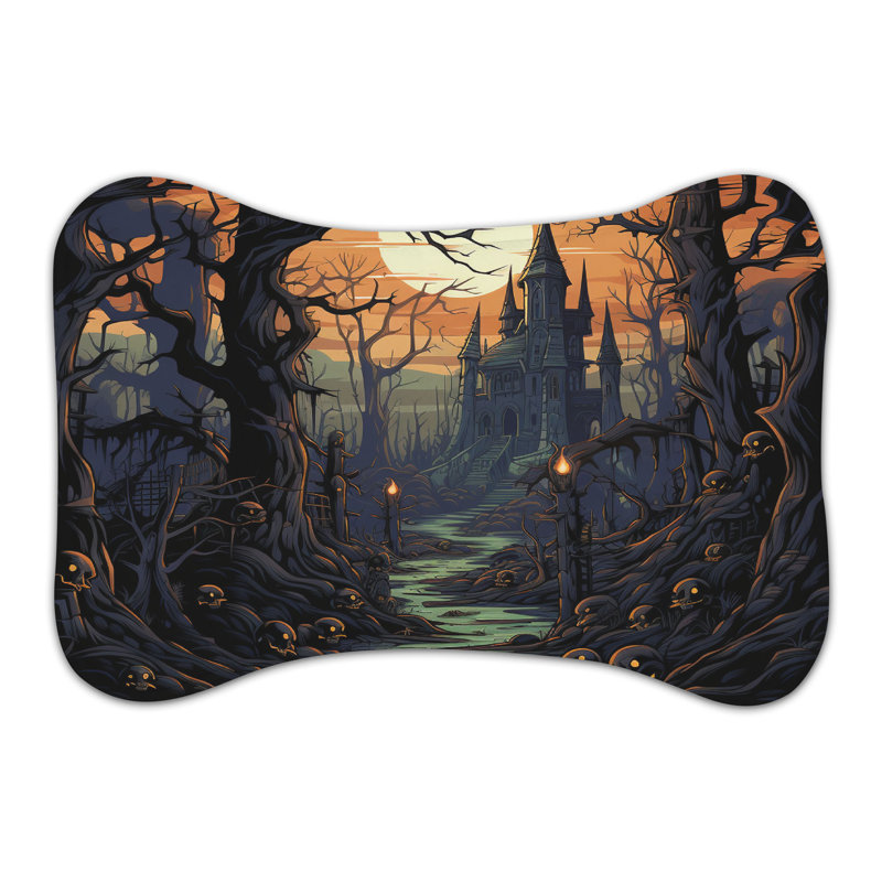 Eerie Woods - 1 Piece Bone Shape Feeding Mat, XL (18")
