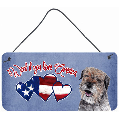 Woof if You Love America Print on Plaque