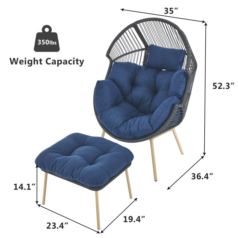 Hamac avec coussin et repose-pieds Baja, Bleu / gris mélangé