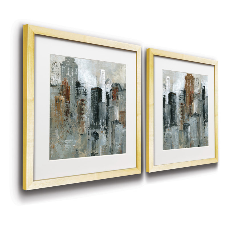 Lumières de la ville, ensemble de 2 reproductions d’art encadrées sur papier
