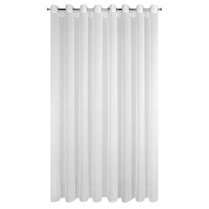 Kavonna Sheer Curtain Single Panel, 250cm H x 350cm W, White