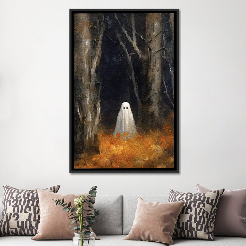 Ghostly Woods 1 Piece Wall Art on Canvas, 152.4 cm H x 101.6 cm W x 4.445 cm D, Black