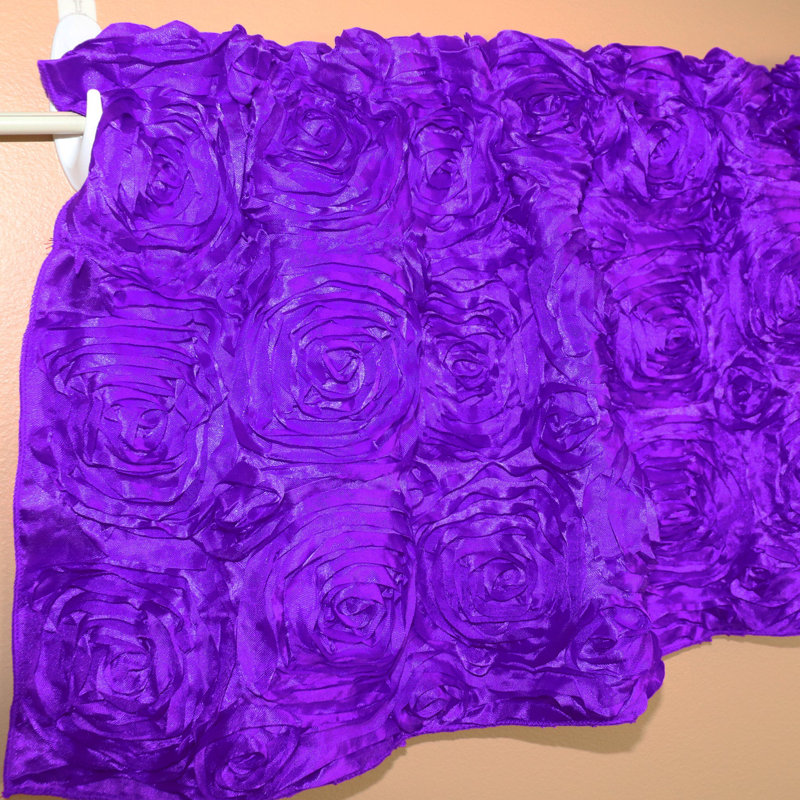 Floral Tailored Window Valance, 54" W x 18" L, Purple