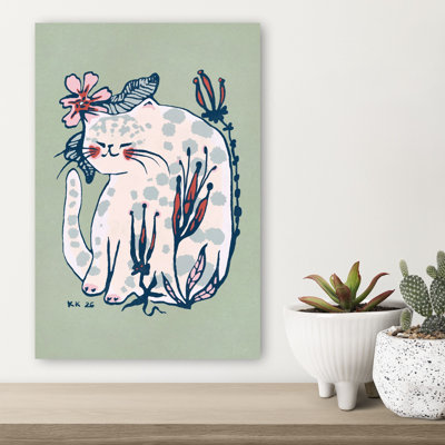 Art floral paisible, chat paisible, serein et paisible