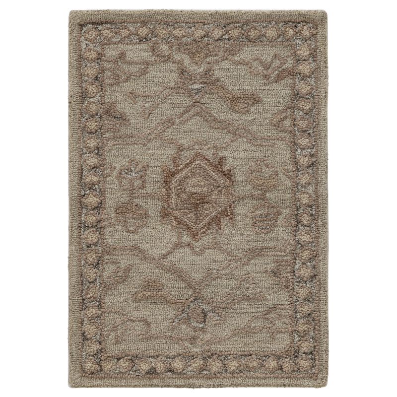 Tapis d'intérieur en laine touffeté à la main Reminisce, 2'x3'
