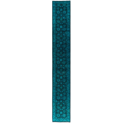 Huddleston One-of-a-Kind 2' 8" X 18' 1" Runner Wool Area Rug Black