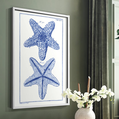 Blue Sea Stars IV Framed Print - Solid Wood