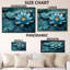 Décoration murale bleu sarcelle eau lotus I - bleu-1068014657-1068014659