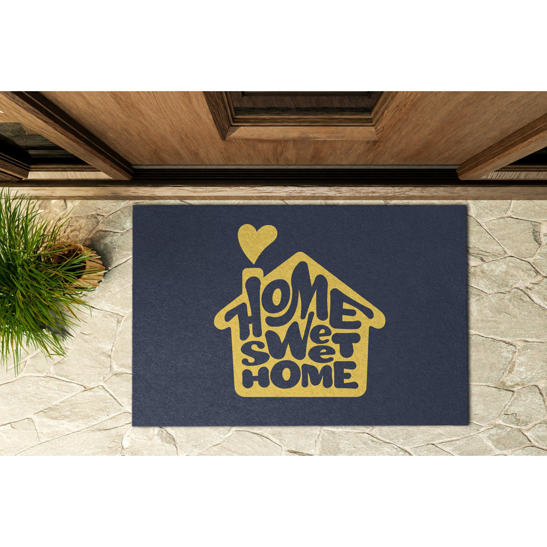 Home Sweet Home 60 x 90 cm Anti-Rutsch-Türmatte für draußen