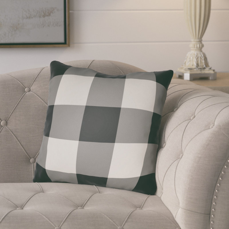 Ellayah Indoor/Outdoor Throw Pillow, Black/Neutral, 18" H x 18" W