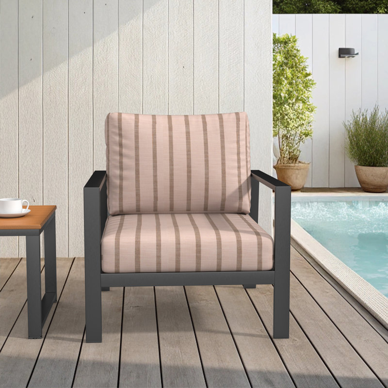 Lani Sunbrella® 25" Outdoor Lounge Chair Cushion, Unwind Cameo