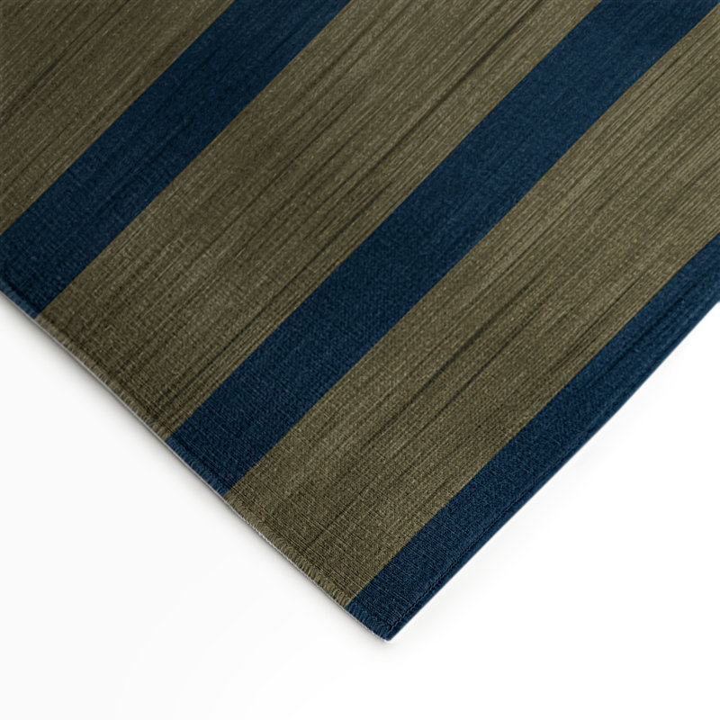 Tapis intérieur / extérieur bleu HorizontalStripes, Rectangulaire 3 pi x 5 pi