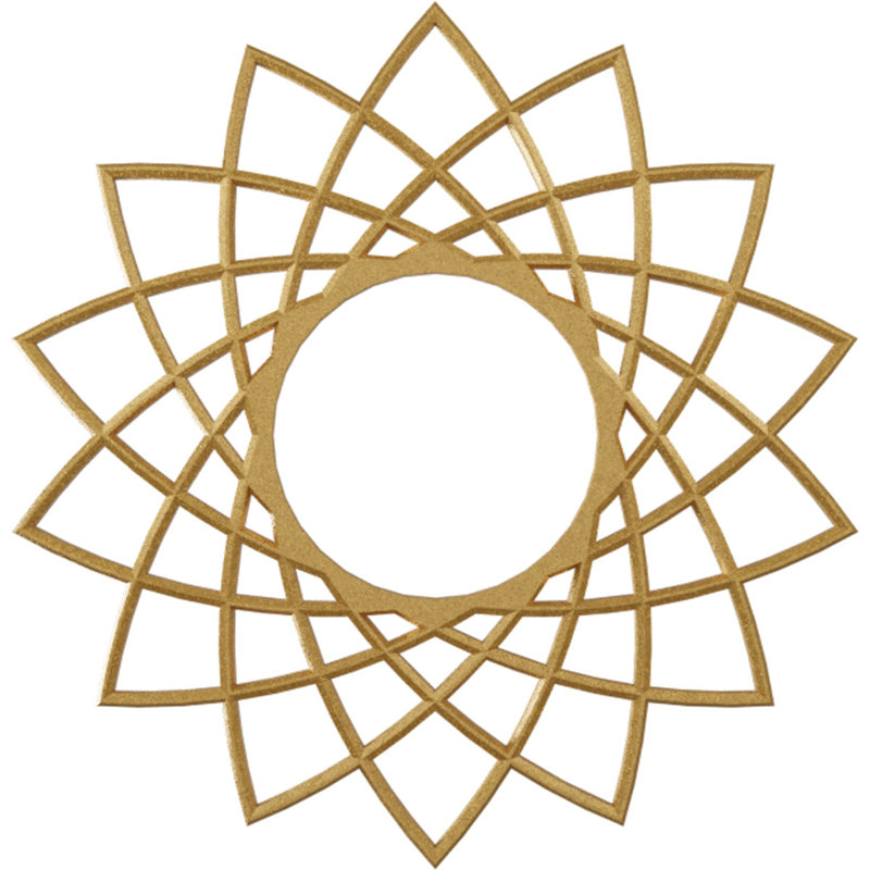 Médaillon de plafond en PVC de qualité architecturale Eleanor de 16 po x P 6 1/8 po x P 1/2 po Eleanor, Or