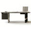 Bureau à plateau en quartz avec pieds en acier inoxydable et 3 tiroirs-2029502455