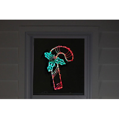 LED Lighted Candy Cane Christmas Window Silhouette Decoration