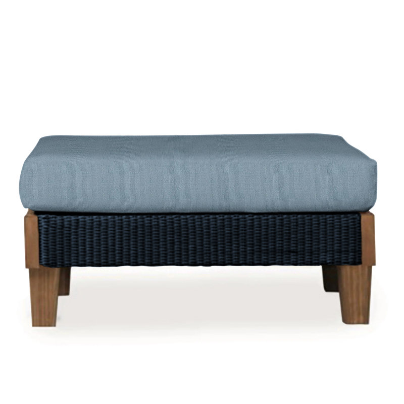 Catalina Outdoor Ottoman, Sailcloth Seagull, Ebony