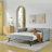 Daybed With Trundle Upholstered Bed With Vertical Stripes-144972060-144972062