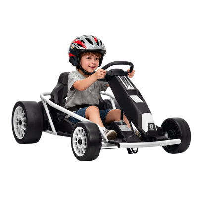 24V Electric Go Kart for Kids 8-12 – Dual 300W Motors, 8MPH Fast Drifting, Slow Start, Music & Horn, Max Load 155Lbs, Four-Wheeler Racing Ride-on Toy
