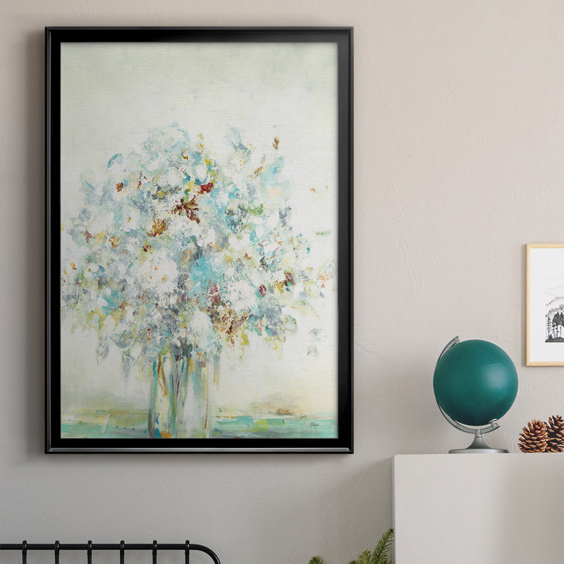 «Textured Bouquet», reproduction encadrée de qualité supérieure - prête à être accrochée, L 30,5 po x H 42,5 po, Cadre noir