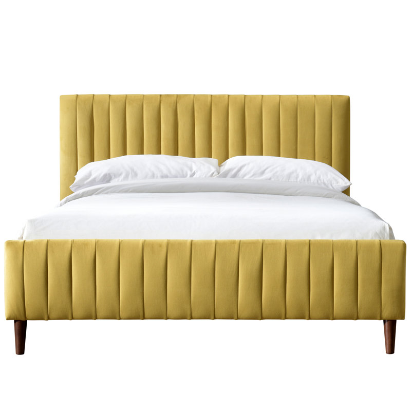 Lit plateforme tapissier Spencer Catisha, Doré, Grand