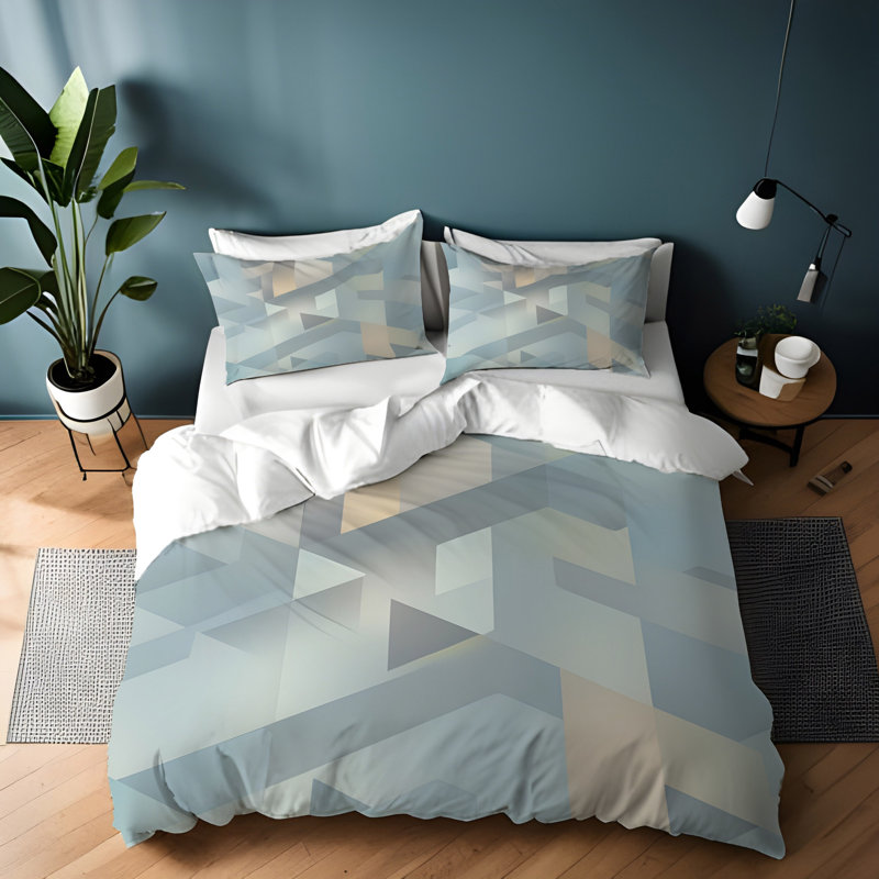 Polyester Abstract Duvet Cover, Queen Duvet Cover + 2 Queen Shams