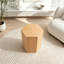 Table basse hexagonale en MDF avec fini grain de bois naturel