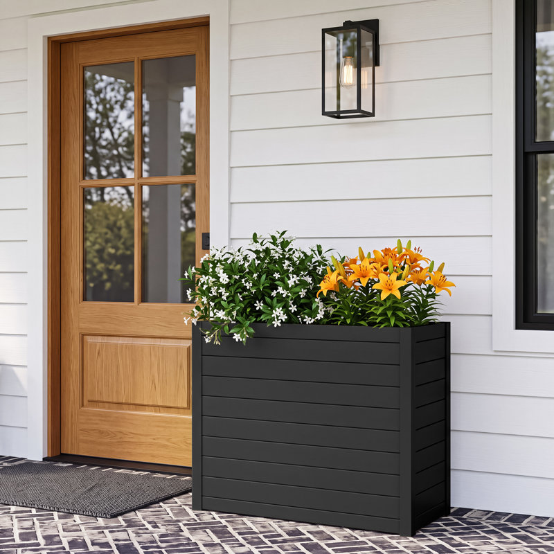 Boîte à fleurs d'extérieur résistante aux intempéries, Noir, Non