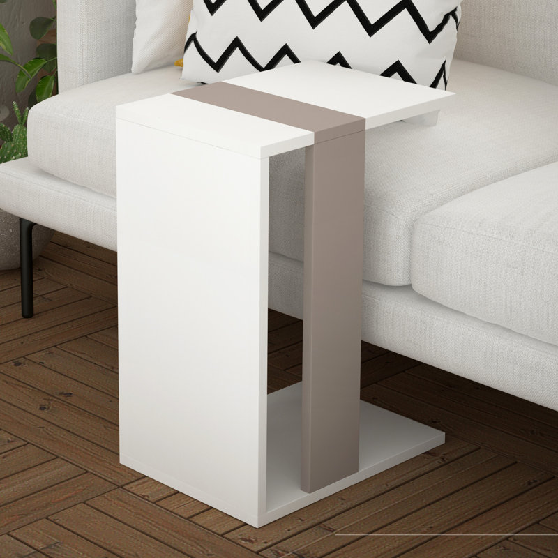 End Table, White/Light Mocha
